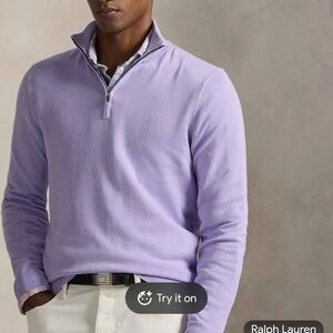 RLX Mens Purple Quarter-Zip Sweater XL